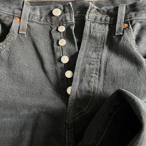 Women’s black button fly Levi’s 501 Jeans